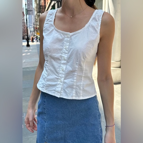 Brandy melville white Matilda tank top - Picture 2 of 5